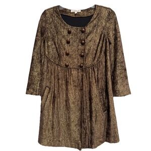 LaROK XS Gold Double Buttons Button Jacket Top LS